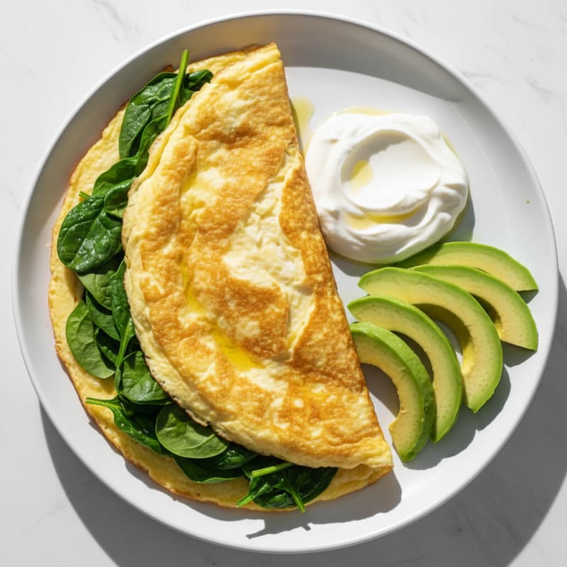 Egg White Omelette with Spinach and Greek Yogurt