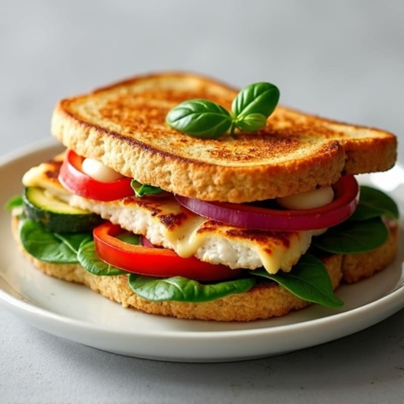 Crispy Pressed Roasted Vegetable Panini