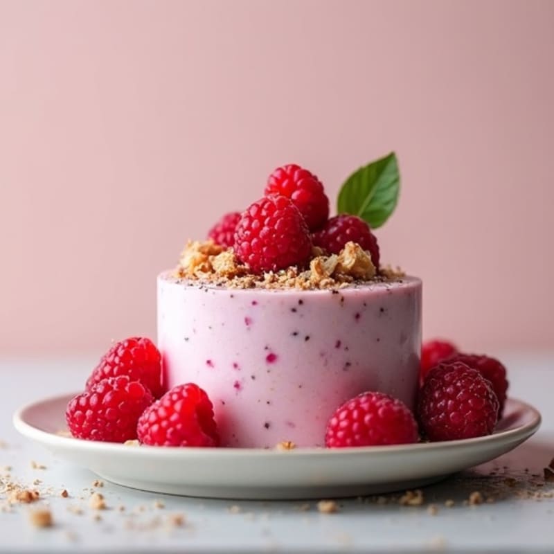 Protein-Rich Greek Yogurt Raspberry Mousse
