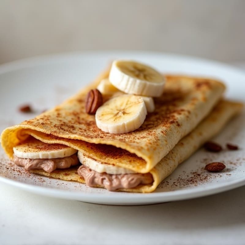 Soft Protein Crepes with Creamy Banana Cacao Hazelnut Filling