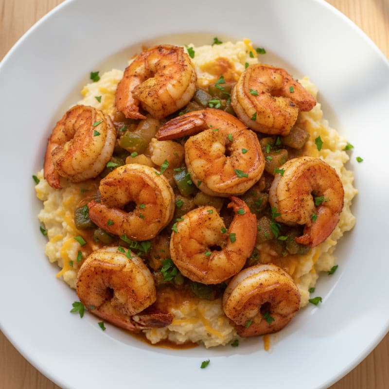 Cajun Shrimp with Cheesy Grits