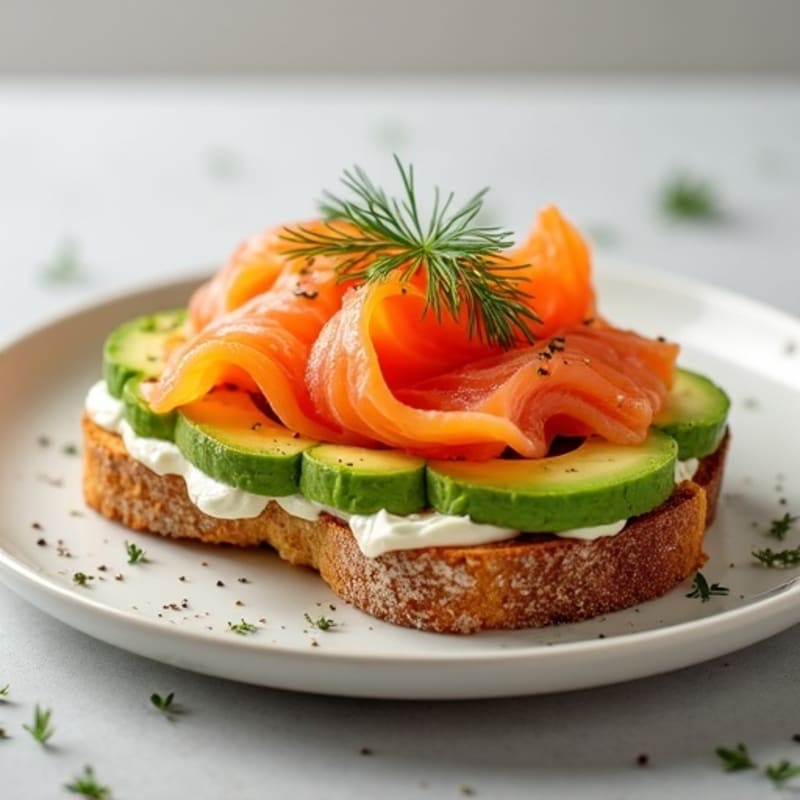 Creamy Smoked Salmon Toast with Fresh Dill and Everything Seasoning