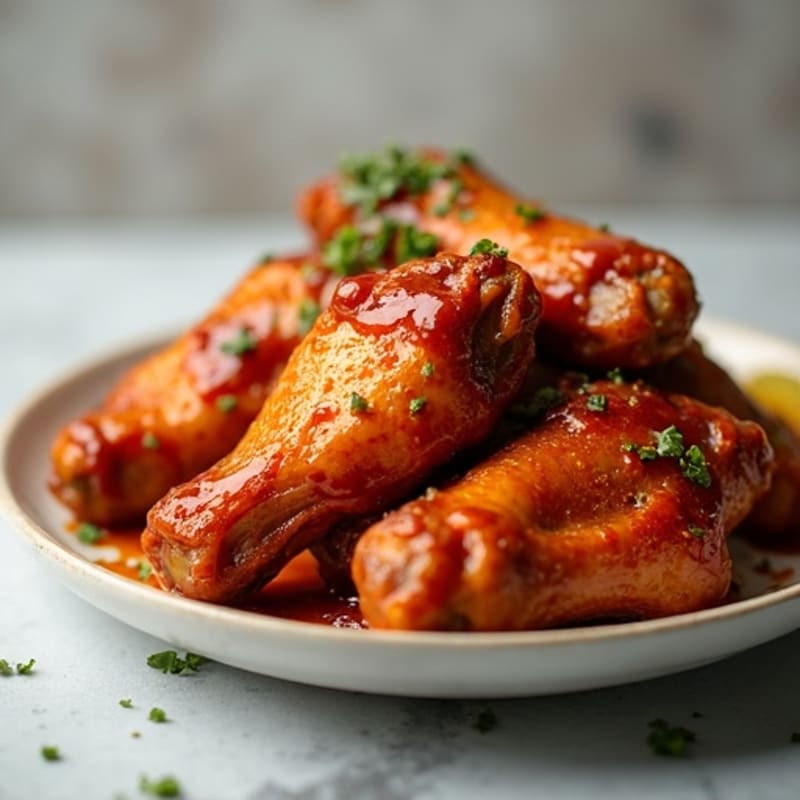 Crispy Baked Hot Honey BBQ Chicken Wings