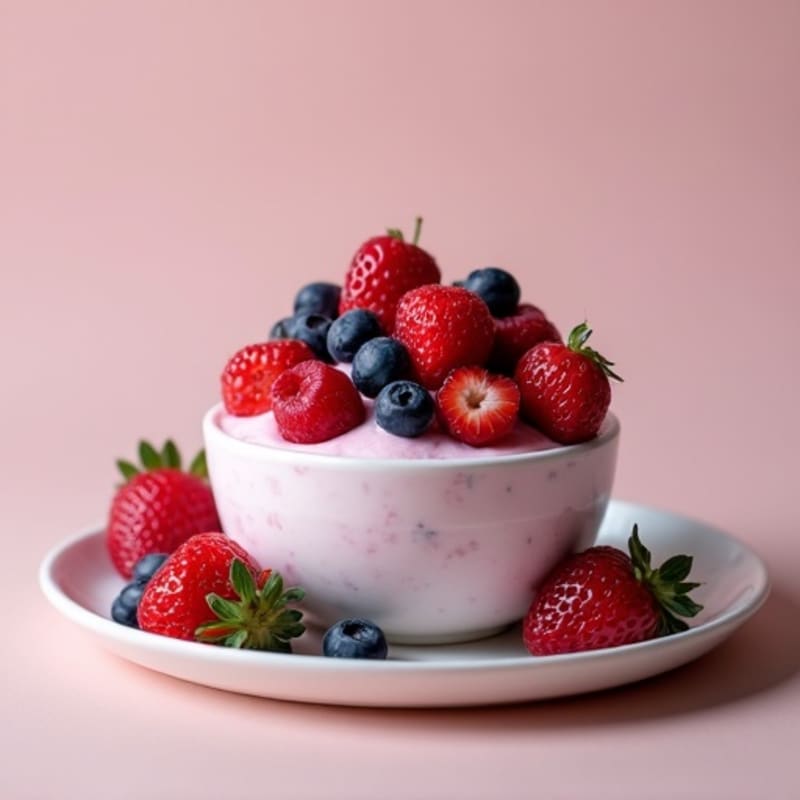 Silky Greek Yogurt Protein Mousse with Mixed Berries