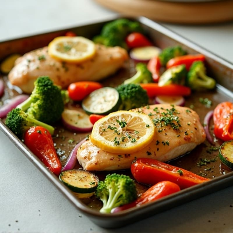 Sheet Pan Lemon Herb Chicken with Crispy Roasted Vegetables