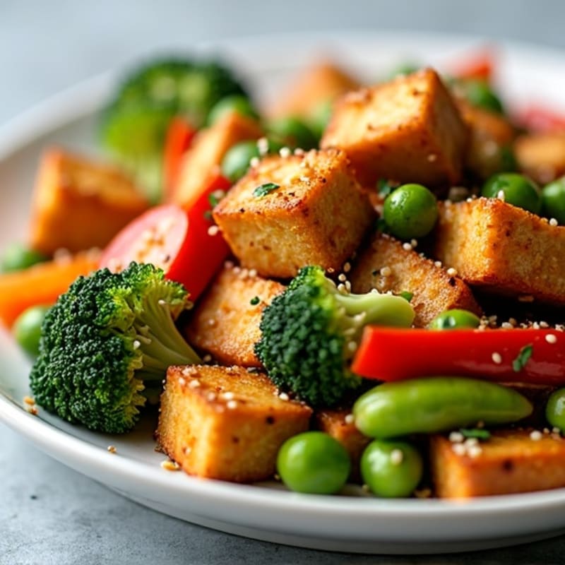Crispy Sesame-Glazed Tofu Vegetable Stir-Fry