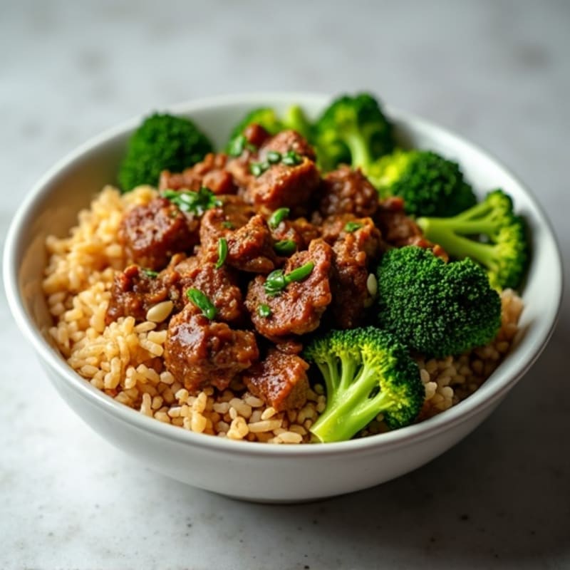 Ginger-Garlic Beef and Broccoli Rice Bowl