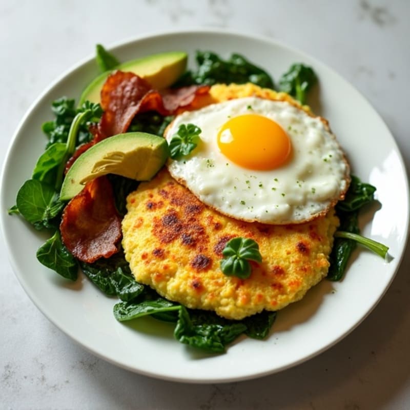 Egg White Scramble with Spinach and Turkey Bacon