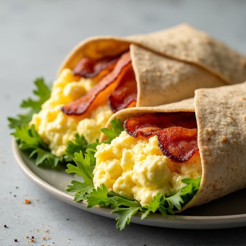 Creamy Egg Salad Wrap with Crispy Beef Bacon