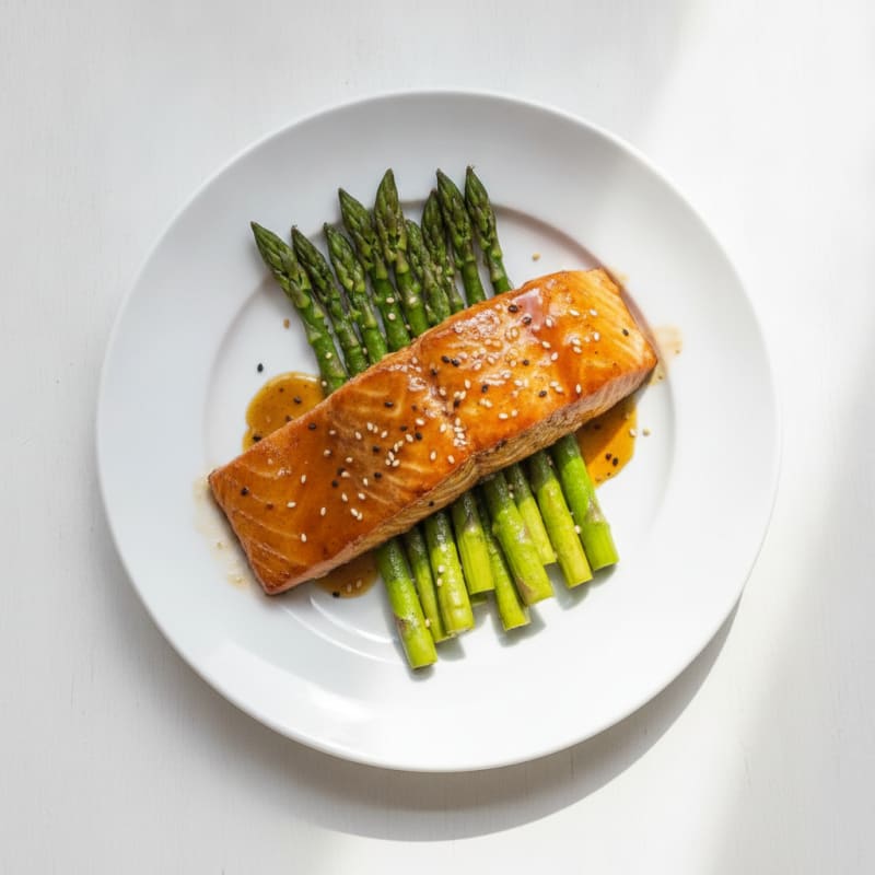 Teriyaki Glazed Salmon with Roasted Asparagus