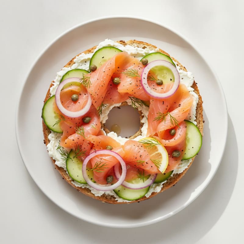 Smoked Salmon Everything Bagel with Cream Cheese