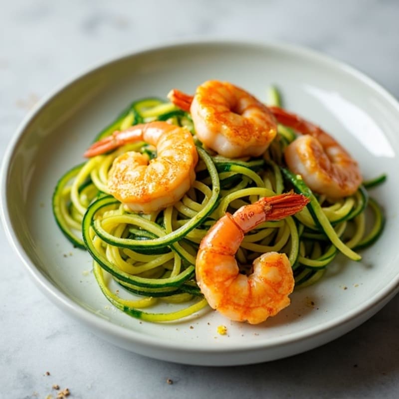 Healthy Garlic Butter Shrimp with Zucchini Noodles