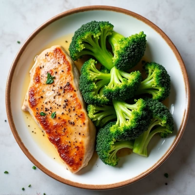Seared Turkey Breast with Steamed Broccoli