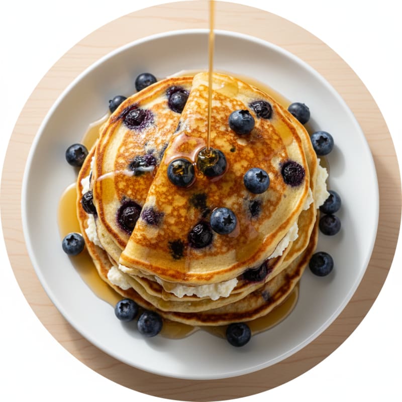 Blueberry Ricotta Protein Pancakes