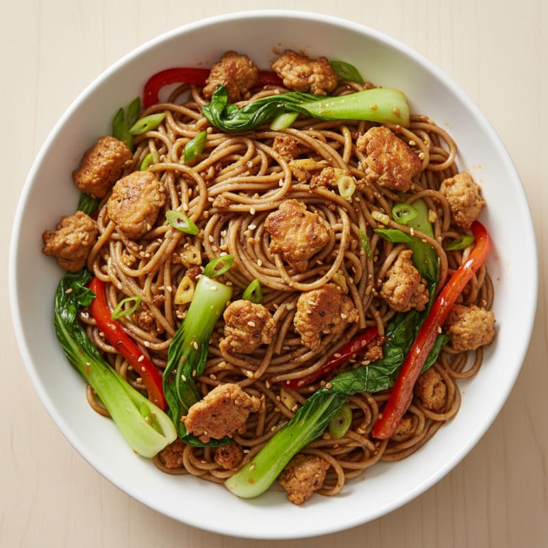 Ground Turkey Noodles with Savory Sauce