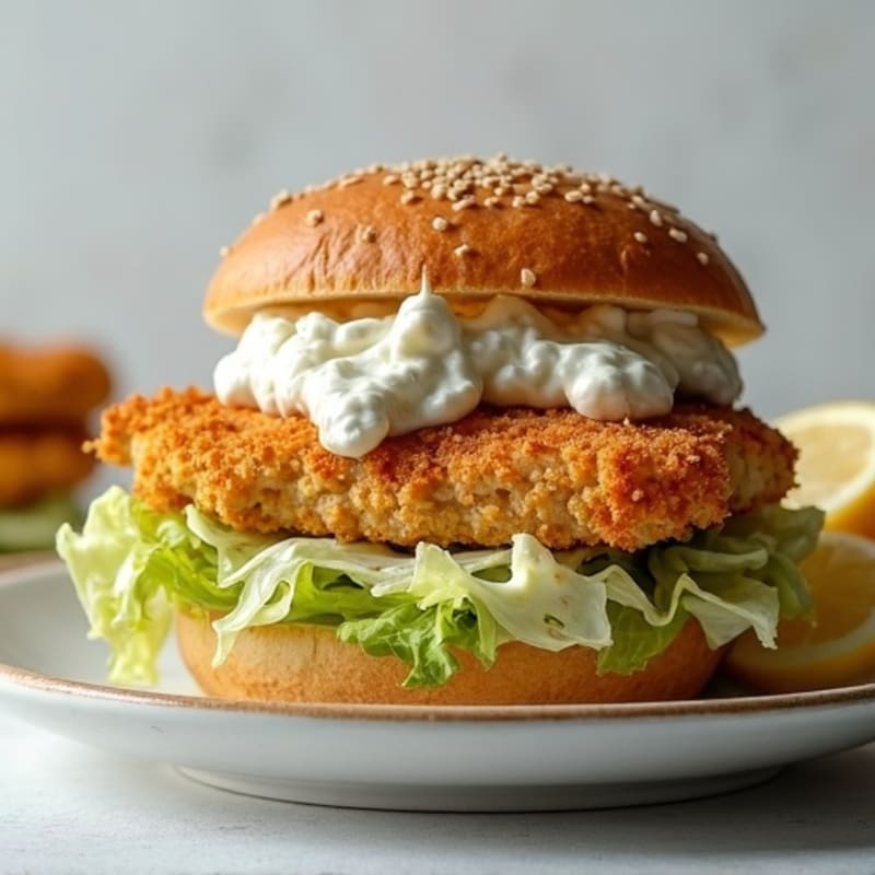 Crispy Baked Chicken Sandwich with Creamy Slaw