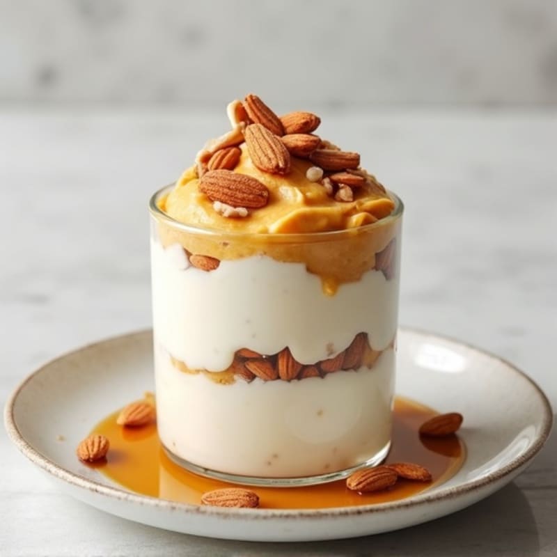 Vanilla Greek Yogurt Protein Parfait with Almonds