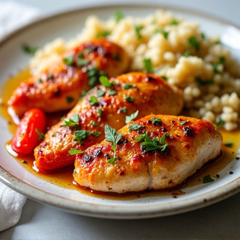 Sheet Pan Zesty Chicken and Roasted Bell Peppers