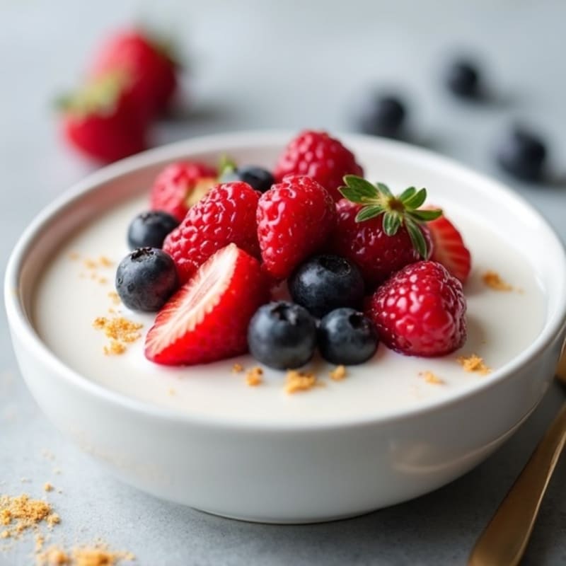 Silky Greek Yogurt Protein Pudding with Berries