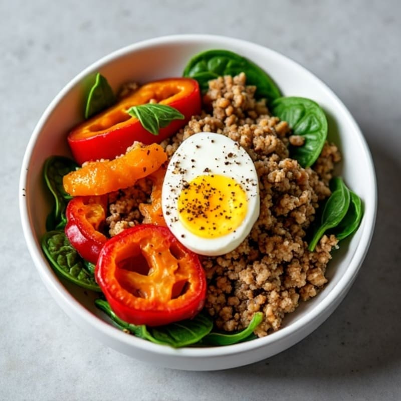 Seasoned Ground Turkey Bowl with Roasted Sweet Potato