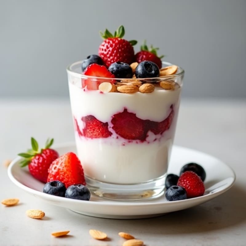 Greek Yogurt Protein Parfait with Mixed Berries