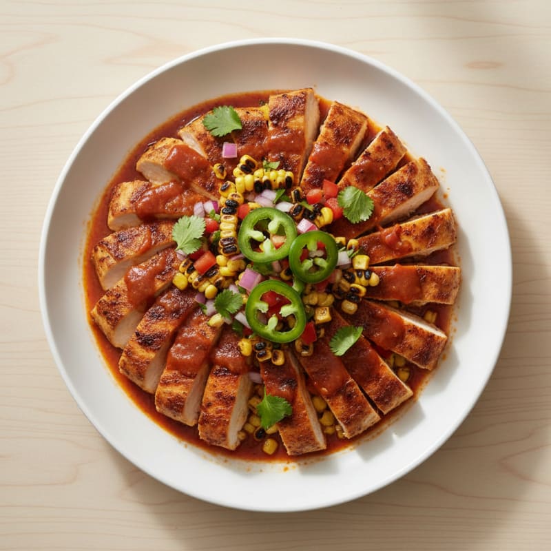 Spicy Chipotle Chicken with Charred Corn Salsa