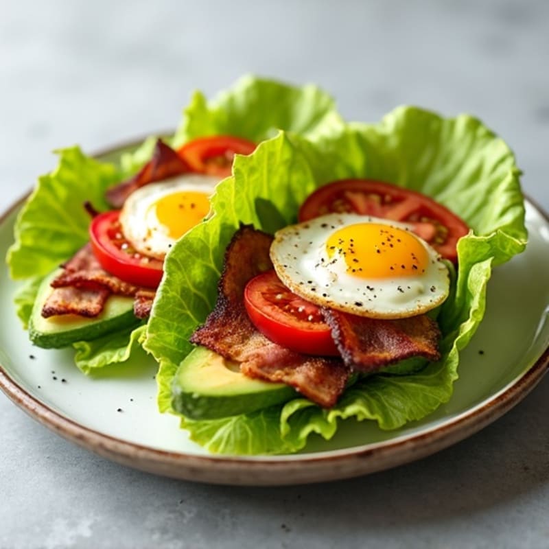 Crispy Turkey Bacon and Avocado Lettuce Wraps with Fresh Tomatoes