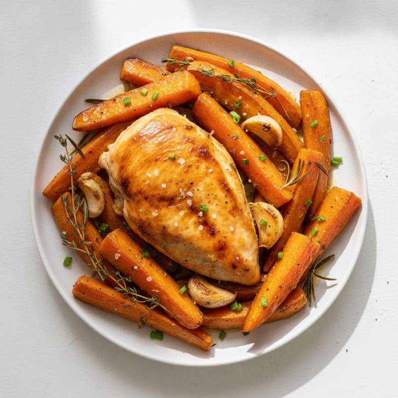 Garlic Herb Roasted Chicken with Root Vegetables
