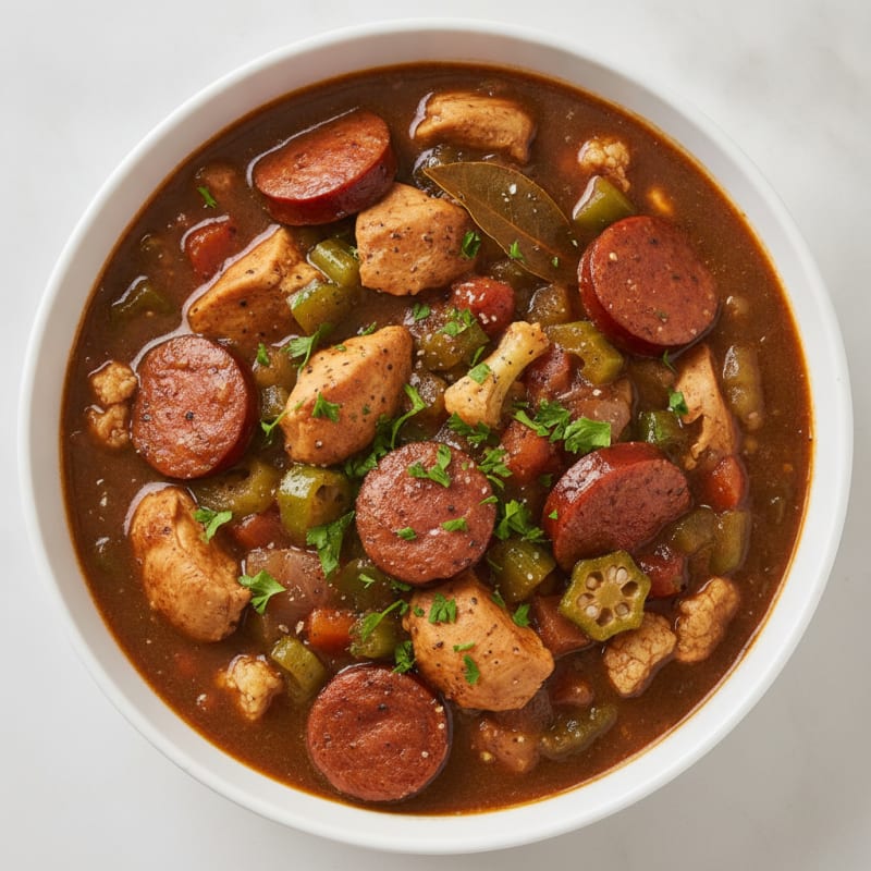 Spicy Creole Chicken and Sausage Gumbo