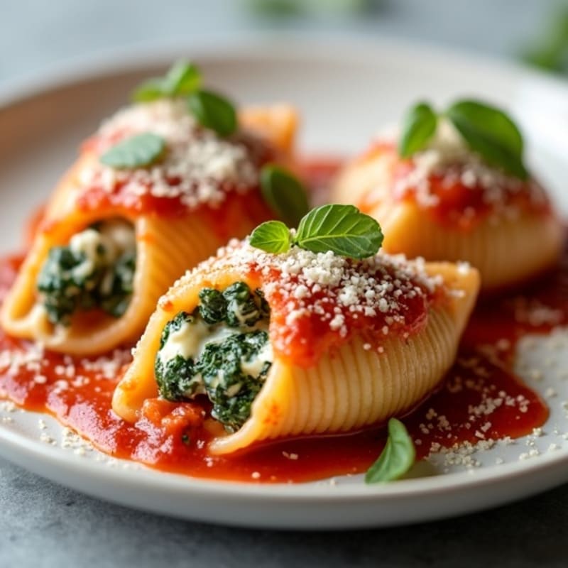 Healthy Baked Spinach & Ricotta Stuffed Shells