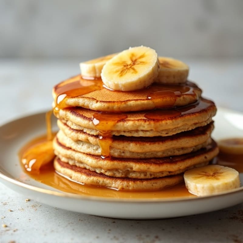 Golden Oat Pancakes with Warm Caramelized Bananas
