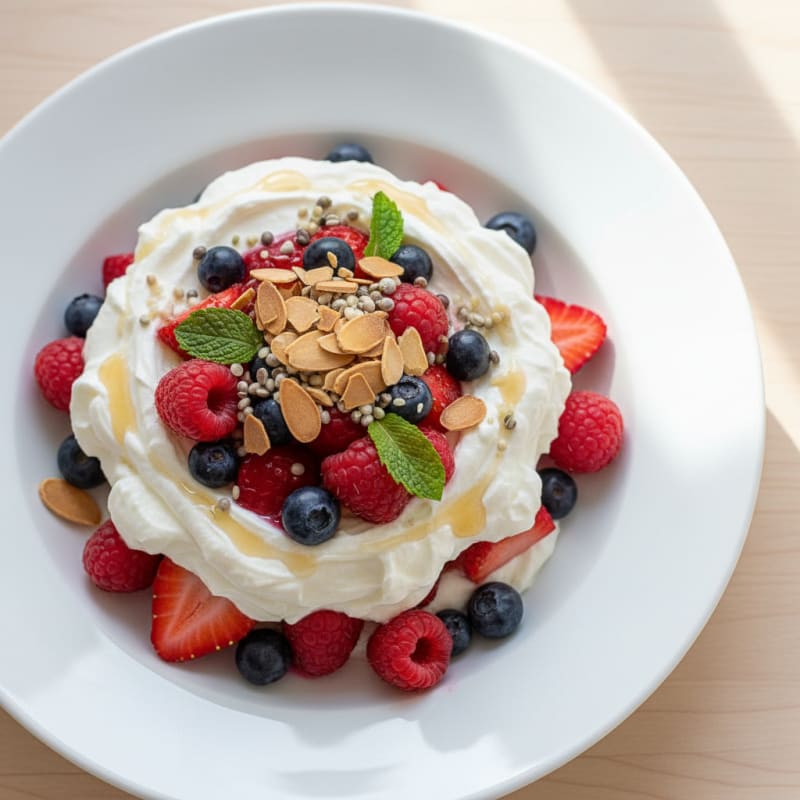 Greek Yogurt Protein Parfait with Mixed Berries
