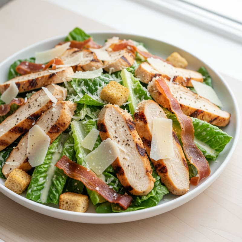 Grilled Chicken Caesar Salad with Shaved Parmesan