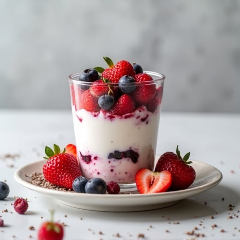 Greek Yogurt Protein Parfait with Mixed Berries