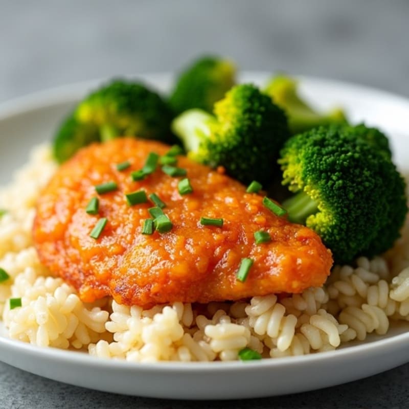 Crispy Orange Chicken with Roasted Broccoli