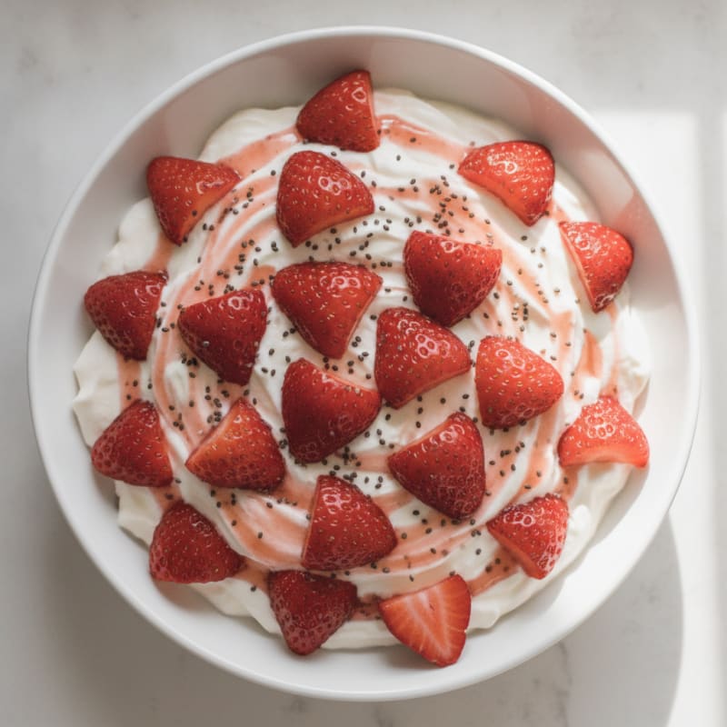 Creamy Greek Yogurt with Protein Powder and Fresh Berries