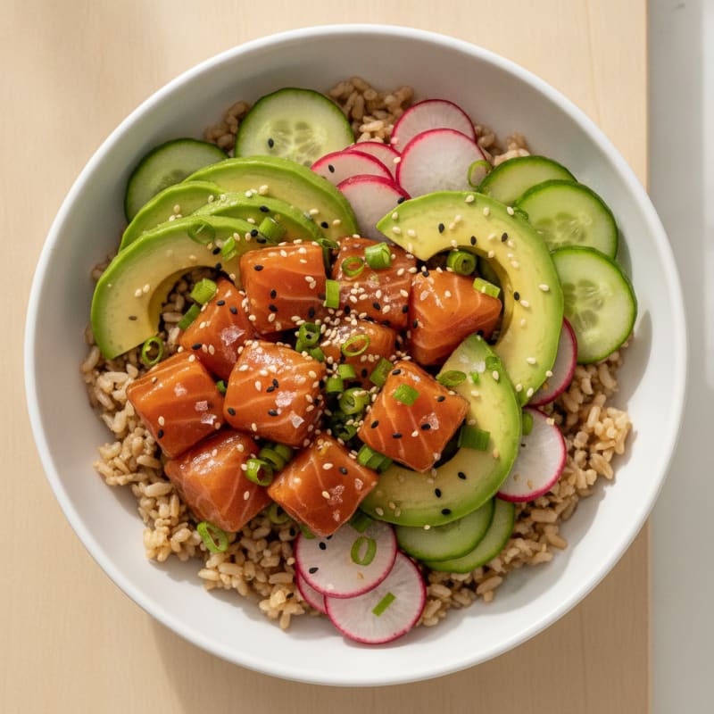 Salmon Avocado Poke Bowl