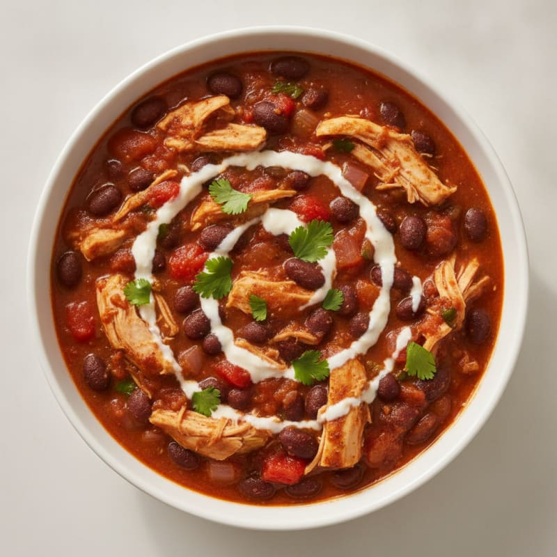 Shredded Chicken and Bean Chili
