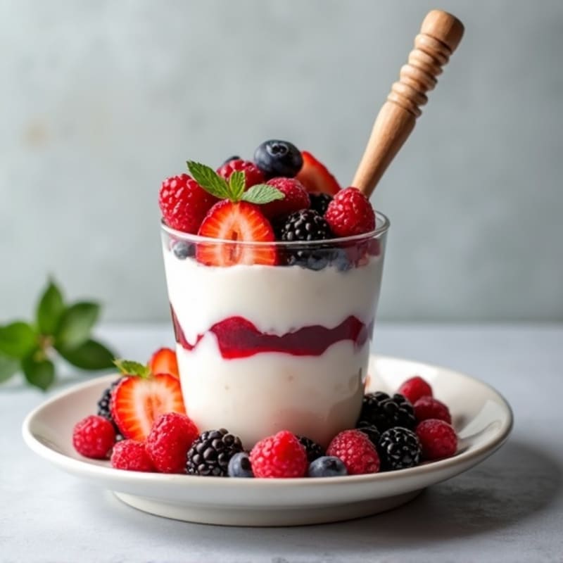 Greek Yogurt Protein Parfait with Mixed Berries