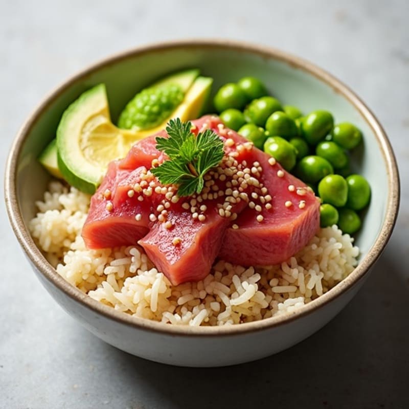 Fresh Ahi Tuna Poke Bowl with Sesame Rice