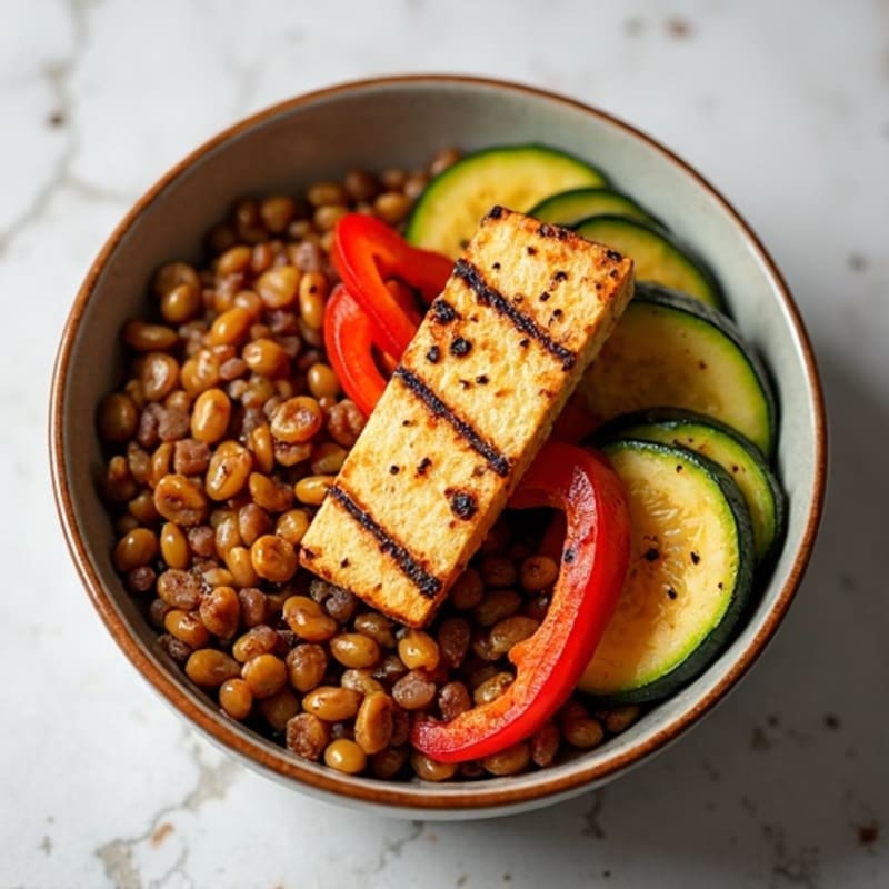 Crispy Lentil and Roasted Vegetable Bowl
