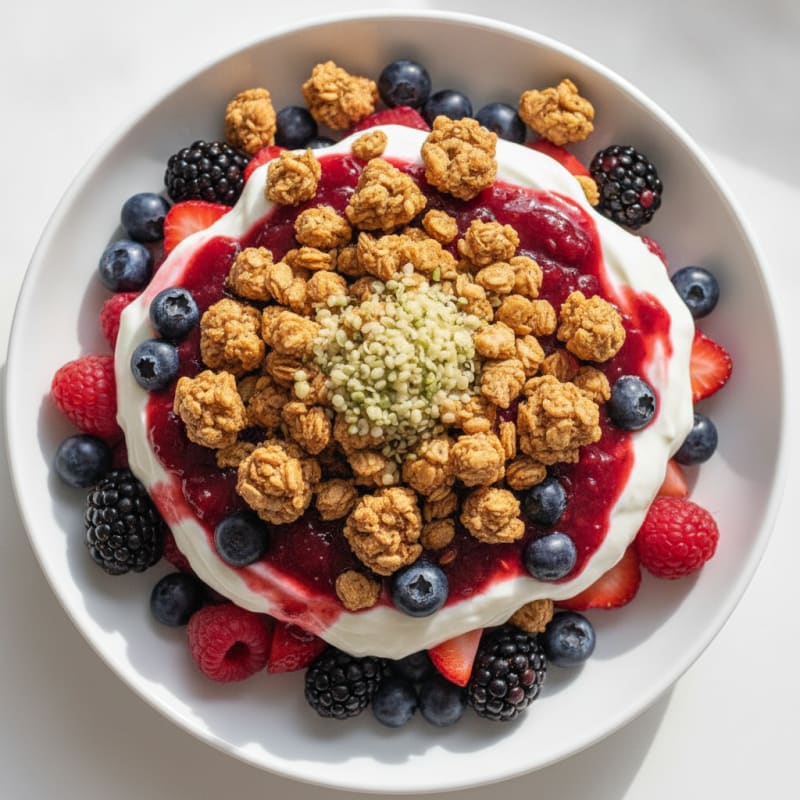 Greek Yogurt Protein Parfait with Mixed Berries
