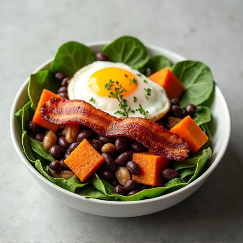 Crispy Turkey Bacon & Sweet Potato Hash Bowl