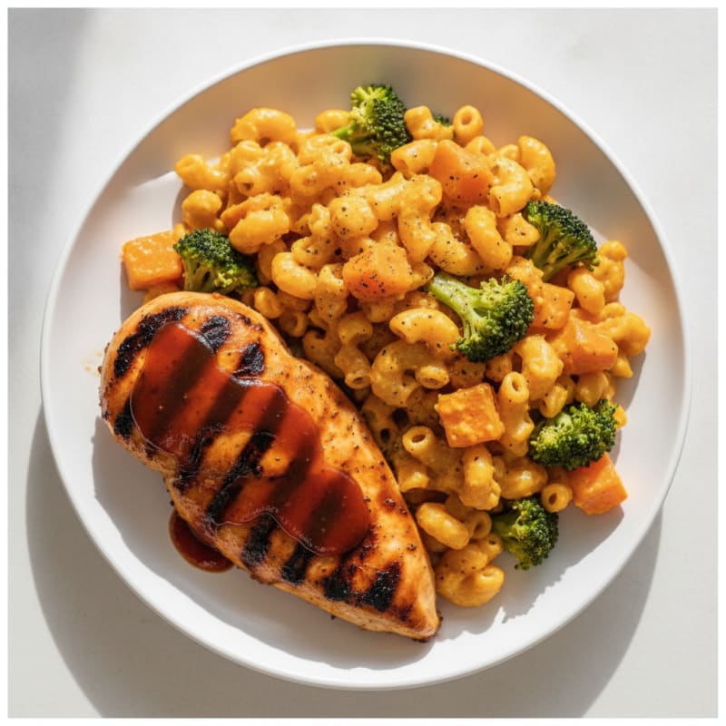 Barbecue Chicken with Dairy-Free Mac