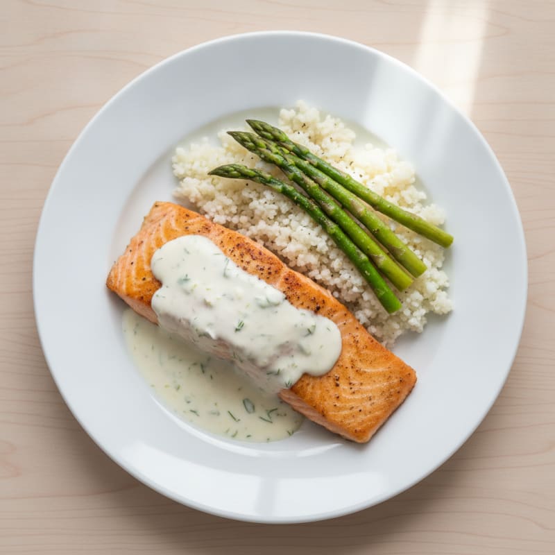 Pan-Seared Salmon with Lemon-Dill Sauce