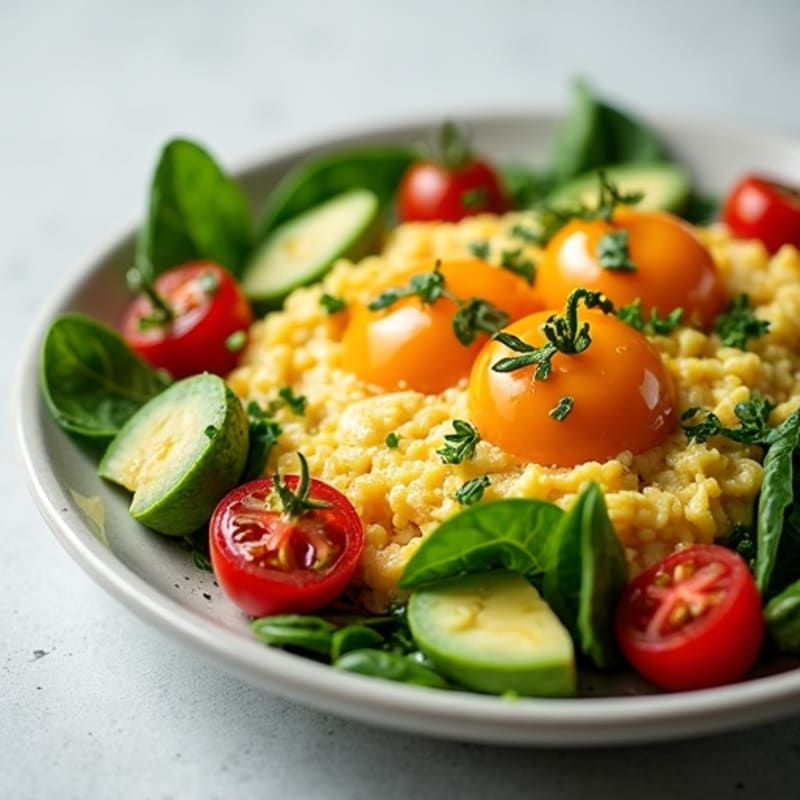 Egg White Scramble with Spinach and Cherry Tomatoes