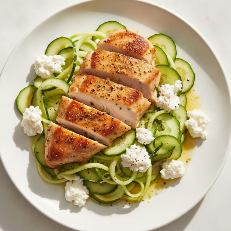 Lemon Herb Chicken with Zucchini and Cottage Cheese