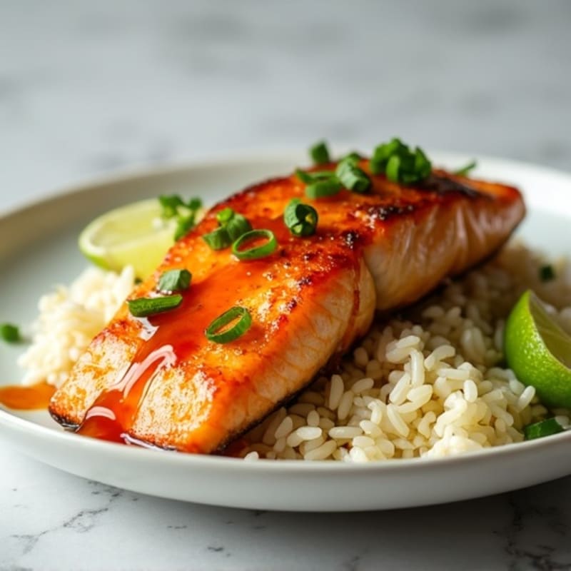 Honey-Garlic Glazed Salmon with Coconut Lime Rice