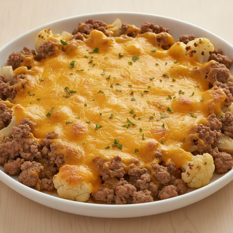 Ground Beef Skillet with Cheesy Cauliflower