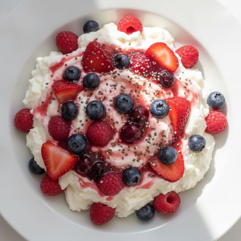 Creamy Greek Yogurt Protein Mousse with Mixed Berries